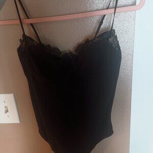 Victoria's secret lace trim body suit. Medium